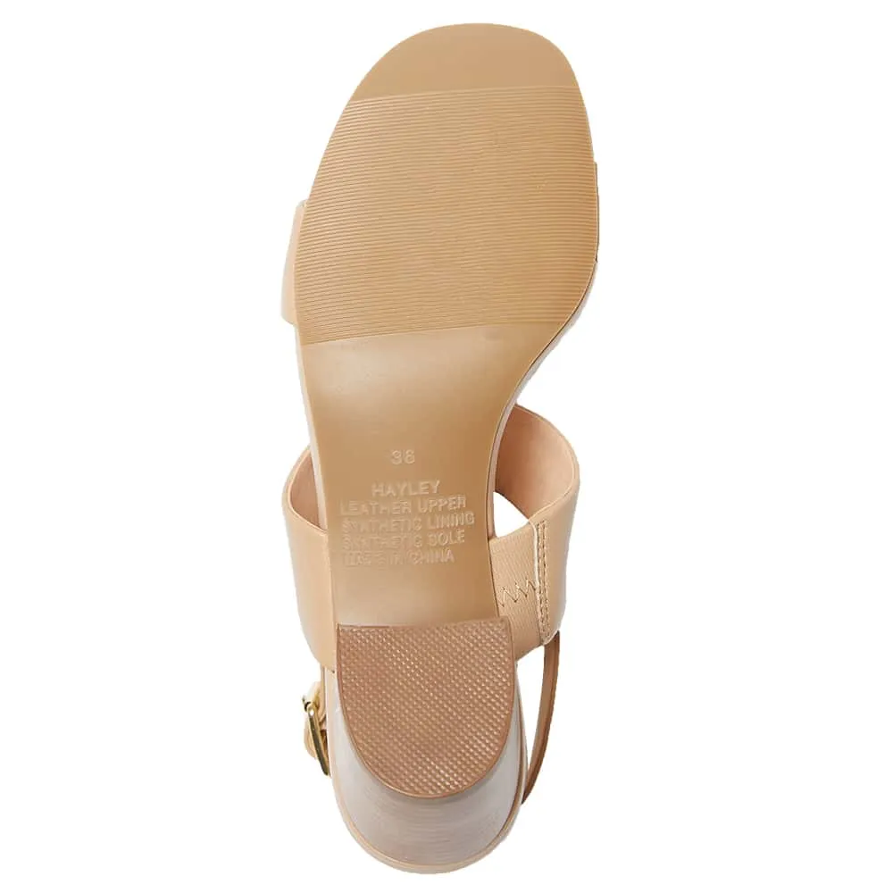 Hayley Heel in Nude Leather