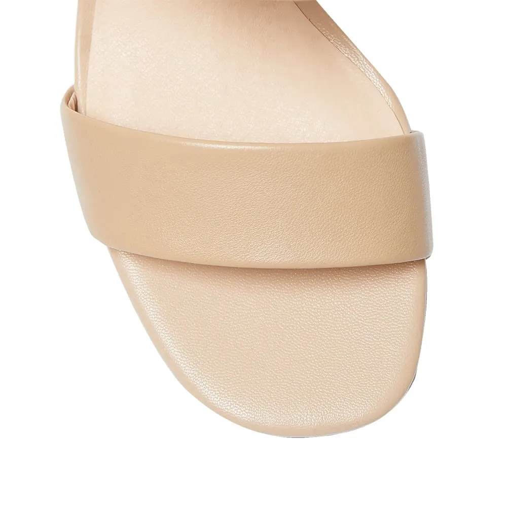 Hayley Heel in Nude Leather