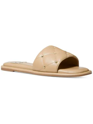 HAYWORTH SLIDE Womens Faux Leather Studded Flatform Sandals