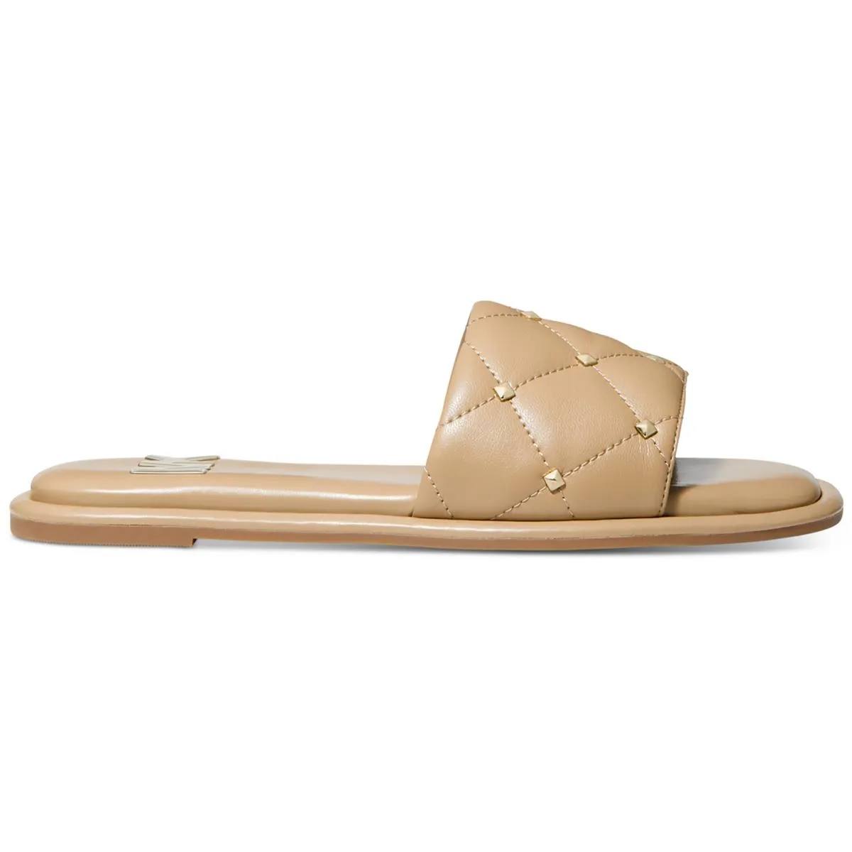 HAYWORTH SLIDE Womens Faux Leather Studded Flatform Sandals