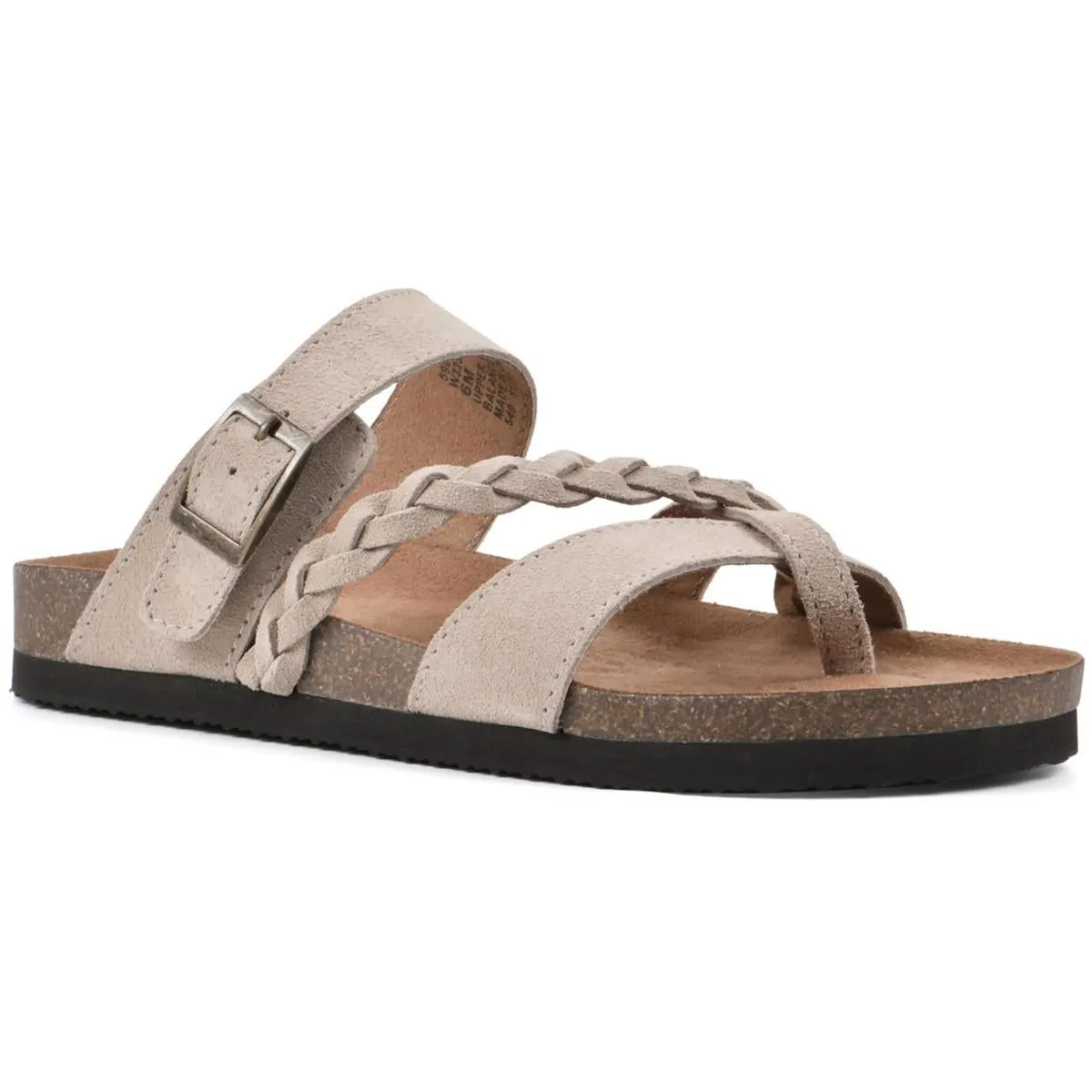 Hazy Womens Leather Buckle Footbed Sandals