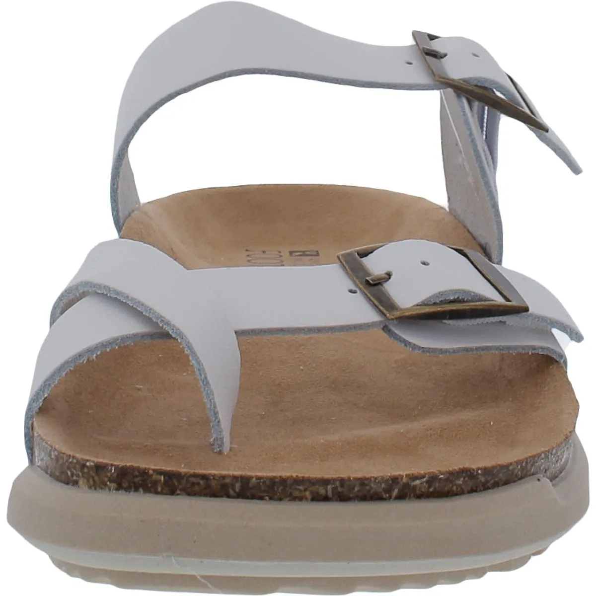 Hazy Womens Leather Buckle Footbed Sandals