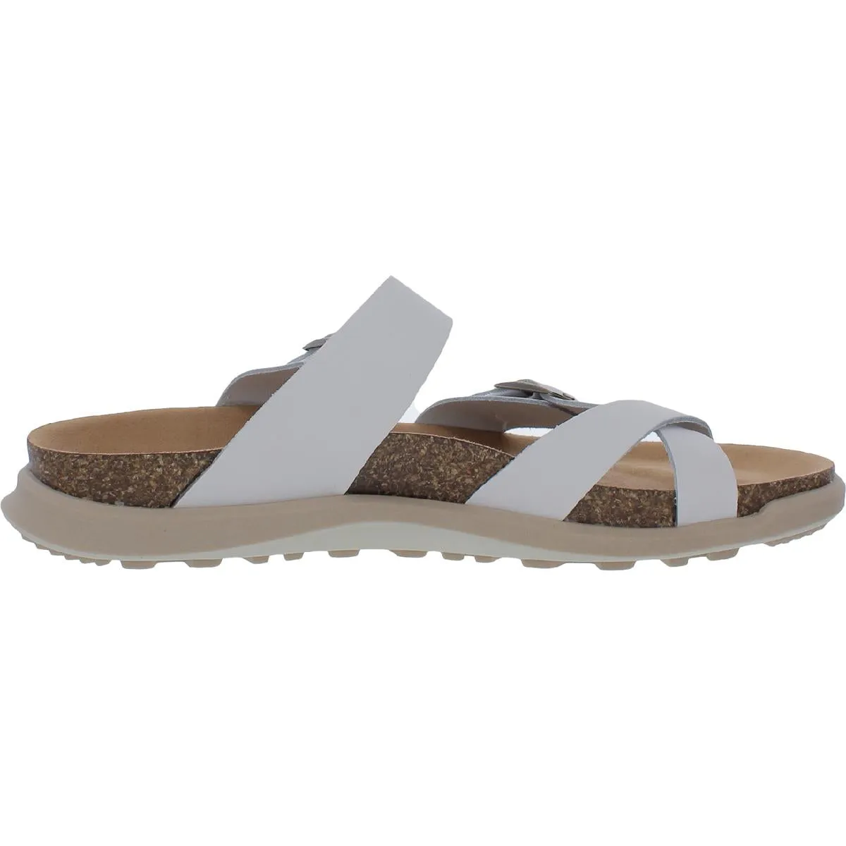 Hazy Womens Leather Buckle Footbed Sandals