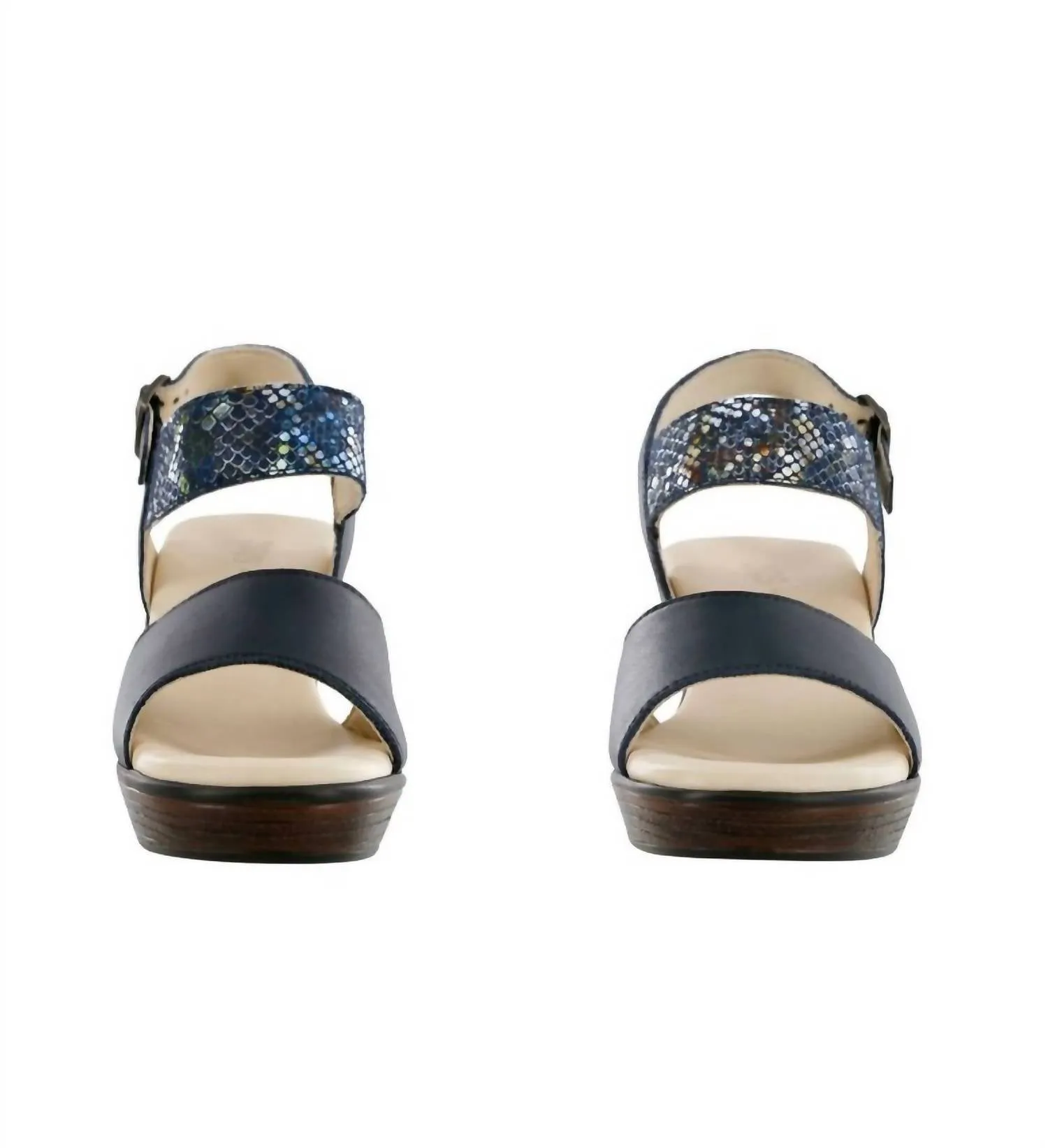 Heather Sandal - Medium In Navy/multisnake