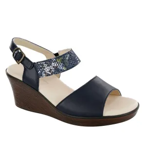 Heather Sandal - Medium In Navy/multisnake