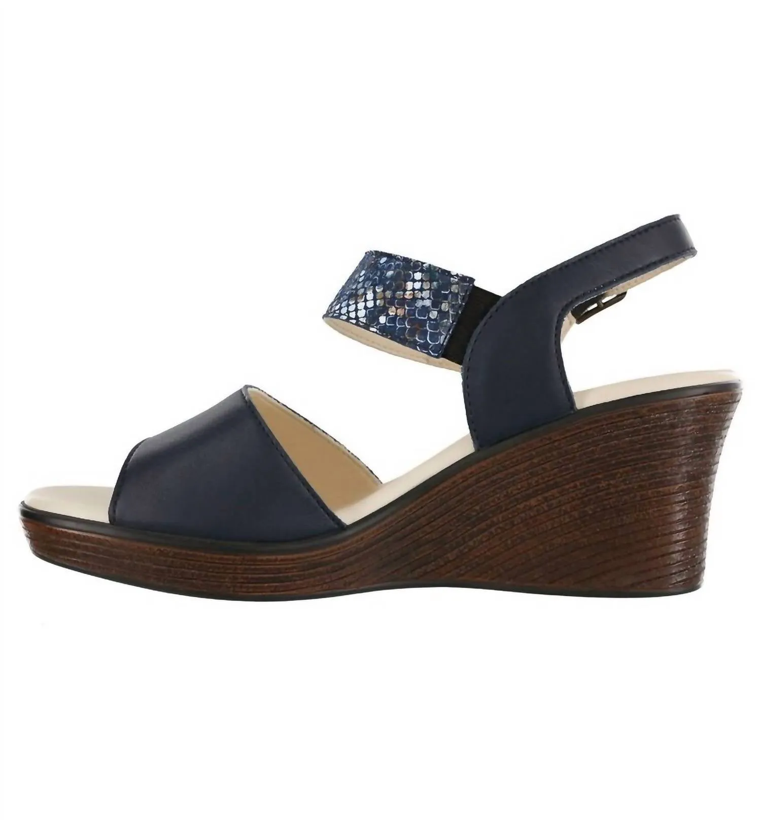 Heather Sandal - Medium In Navy/multisnake