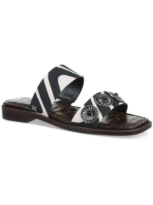 HERA Womens Zebra Print Open Toe Slide Sandals