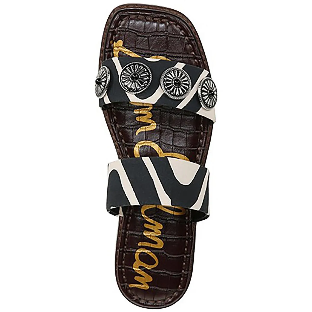 HERA Womens Zebra Print Open Toe Slide Sandals