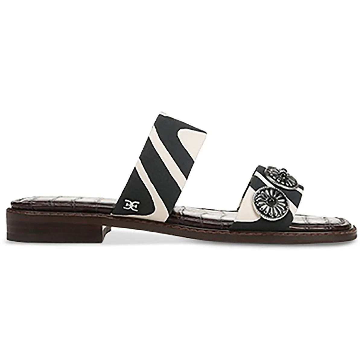 HERA Womens Zebra Print Open Toe Slide Sandals