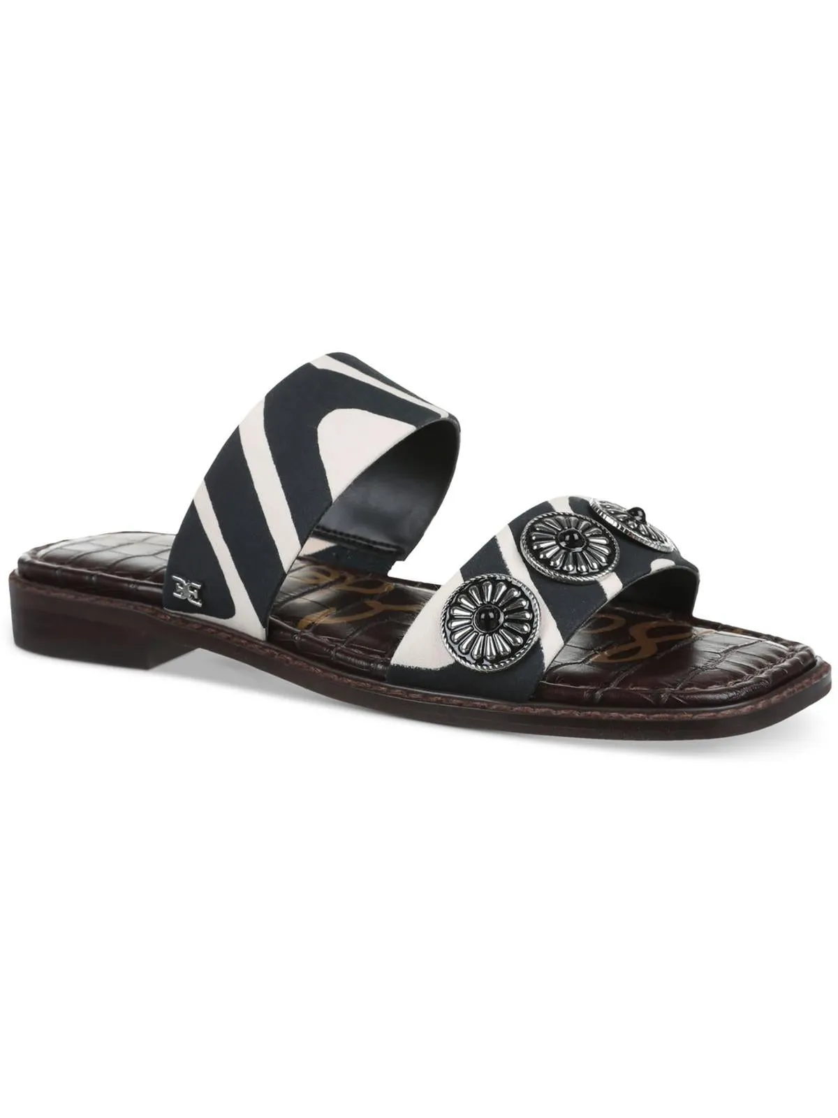 HERA Womens Zebra Print Open Toe Slide Sandals