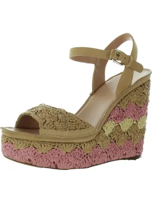 Hindy Womens Nubuck Slingback Wedge Sandals