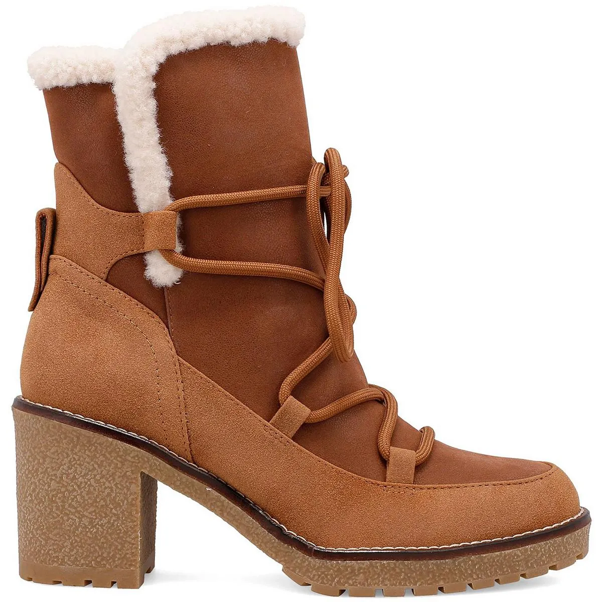HOLIDAY Womens Lace-Up Man Made Combat & Lace-Up Boots