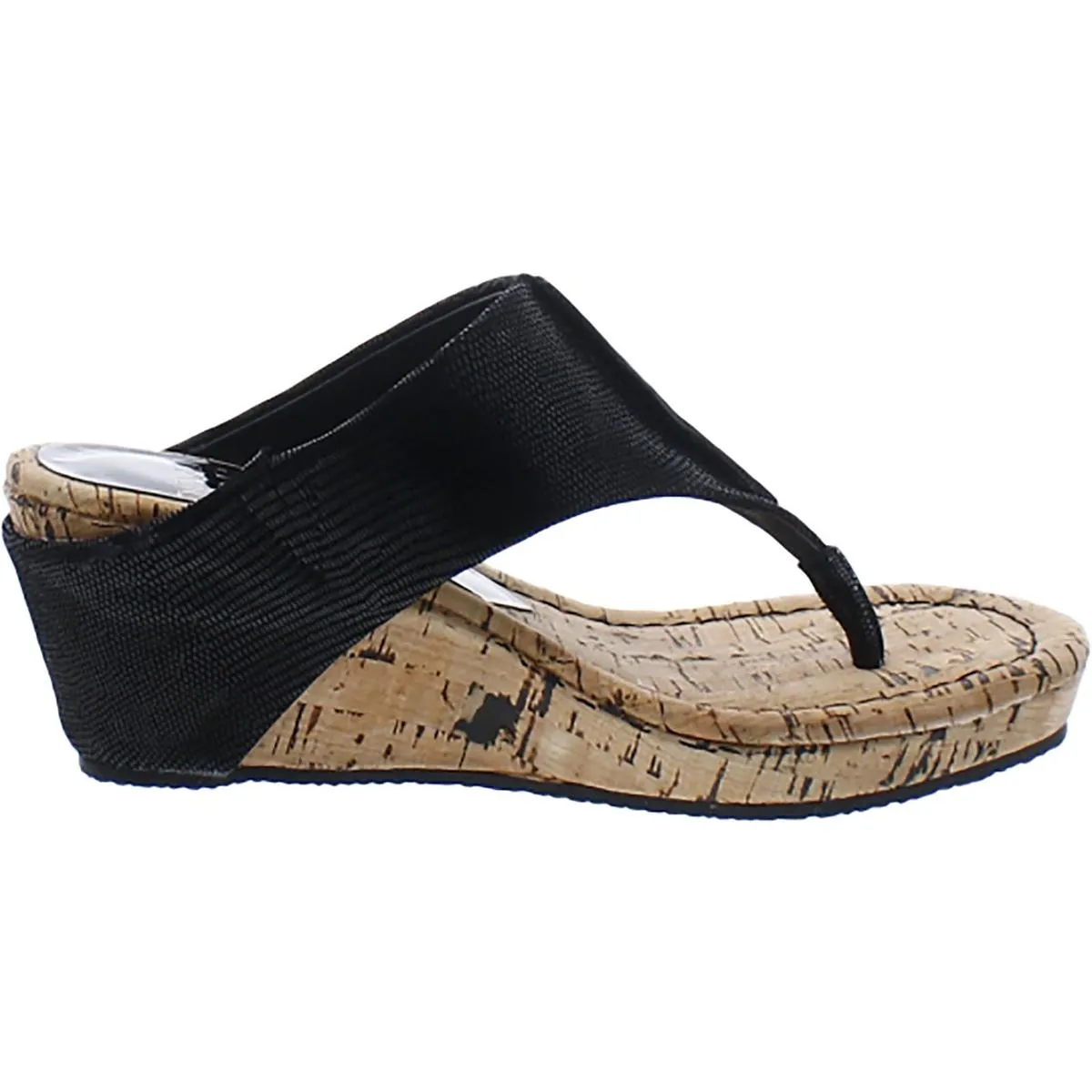 HPGIL Womens Leather Slip On Wedge Sandals