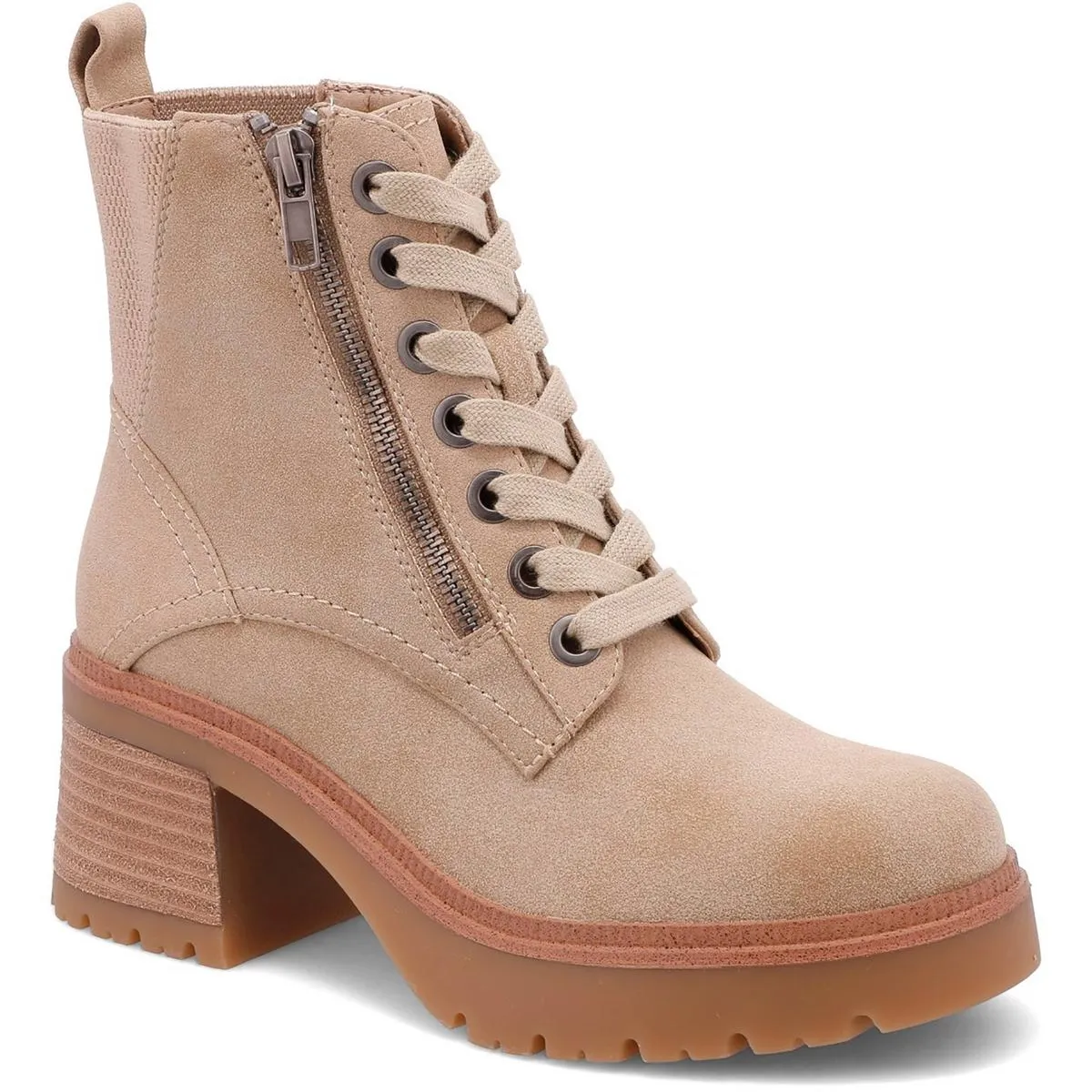 Idalia Womens Faux Leather Ankle Combat & Lace-Up Boots