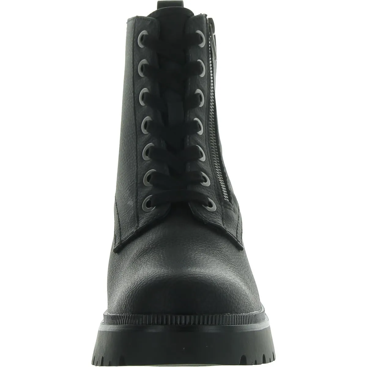 Idalia Womens Faux Leather Ankle Combat & Lace-Up Boots
