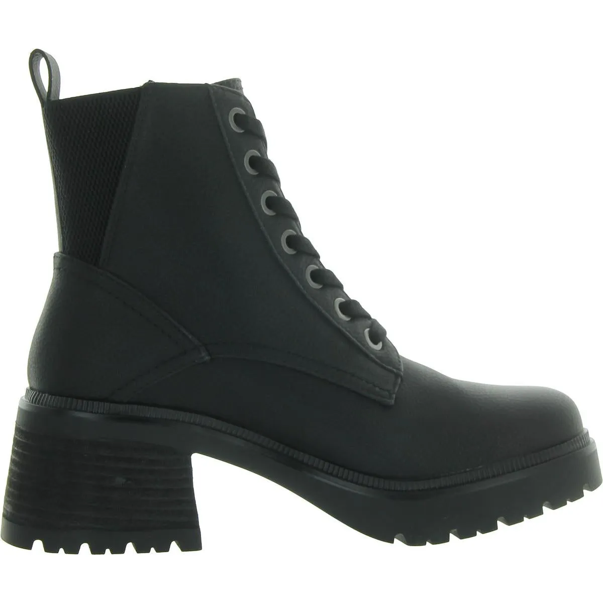 Idalia Womens Faux Leather Ankle Combat & Lace-Up Boots