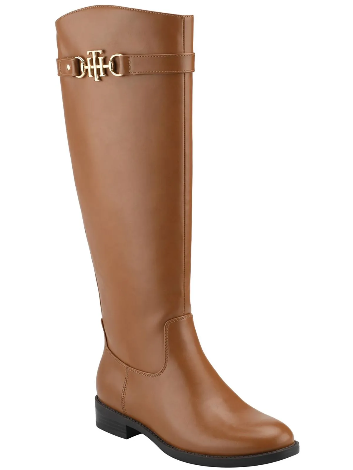 Inezy Womens Zipper Almond Toe Knee-High Boots