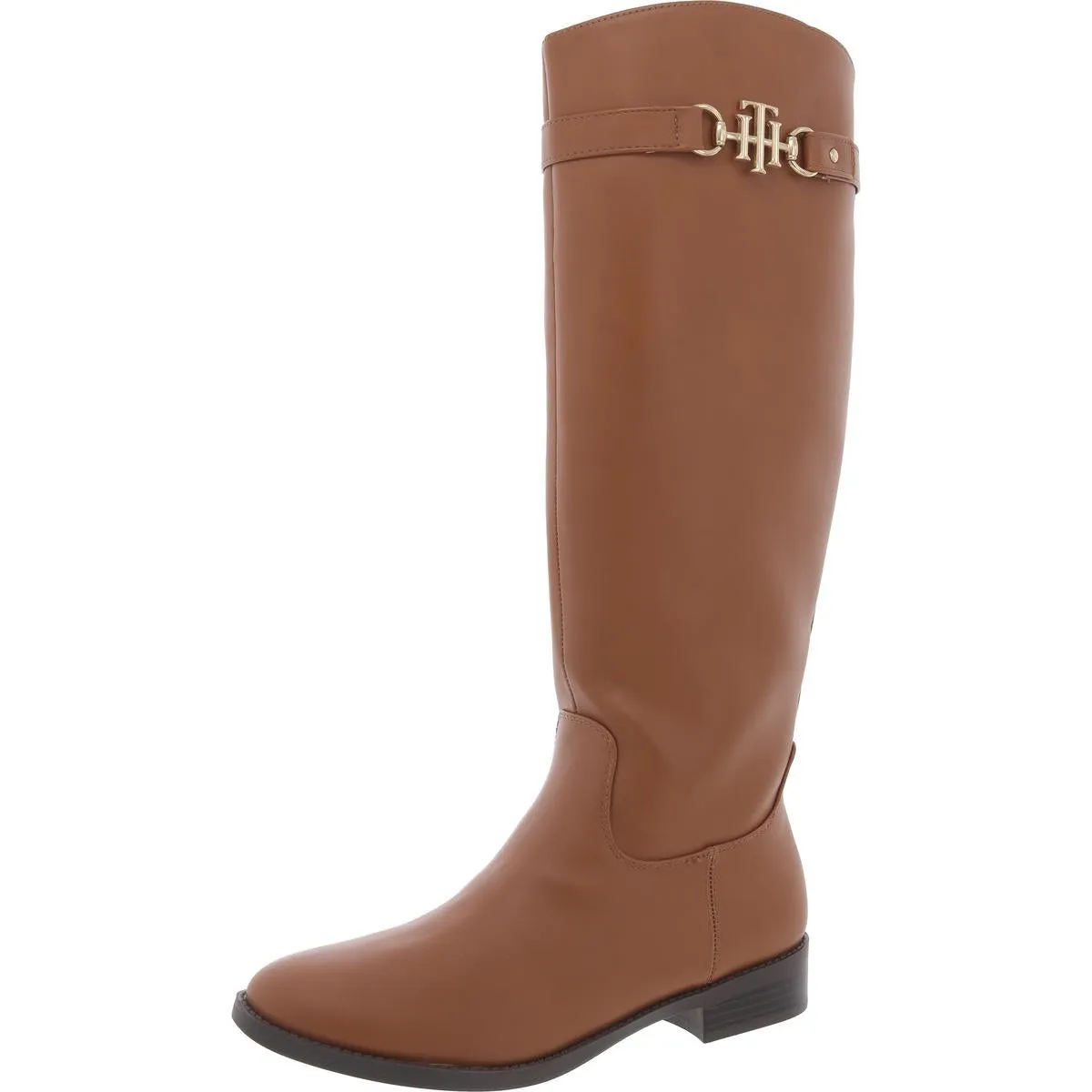 Inezy Womens Zipper Almond Toe Knee-High Boots