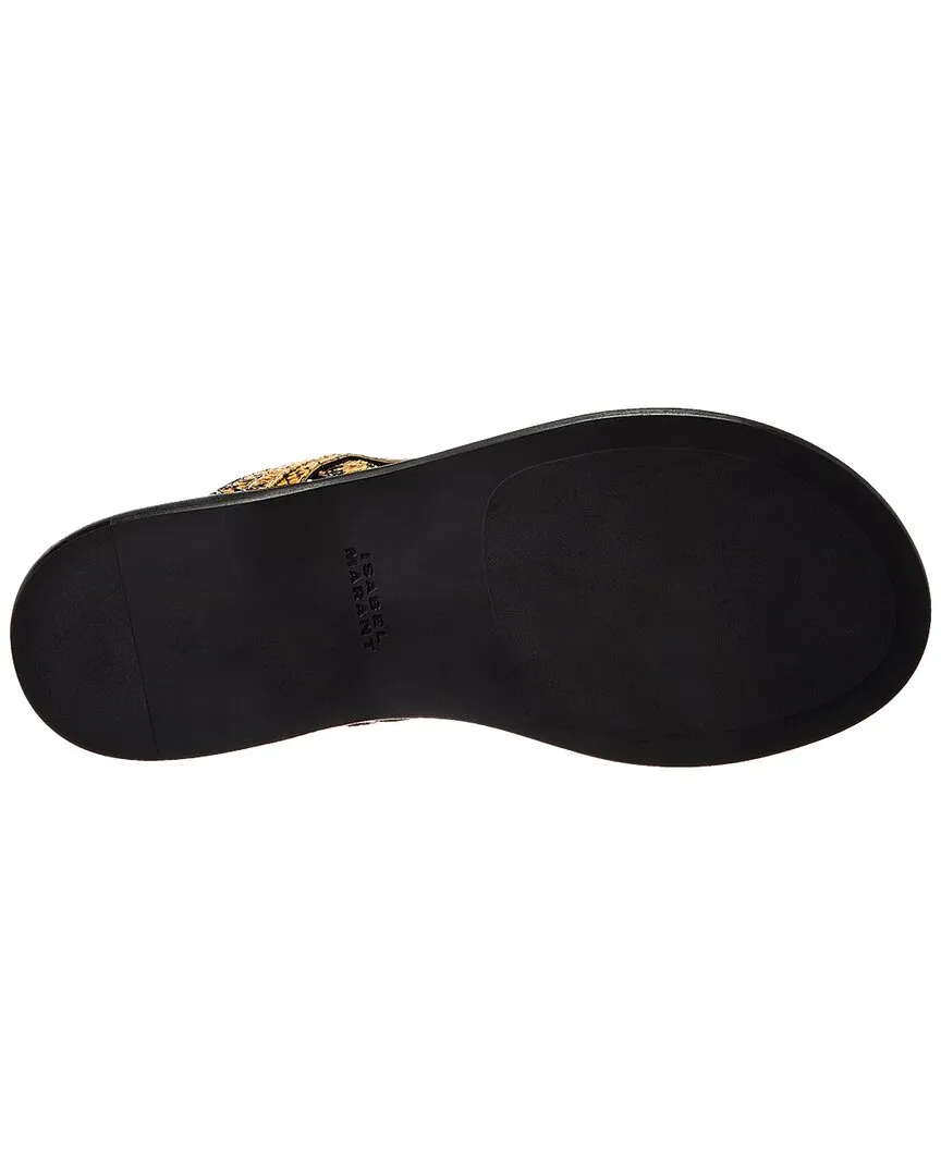 Isabel Marant Nya Snake-Embossed Leather Sandal