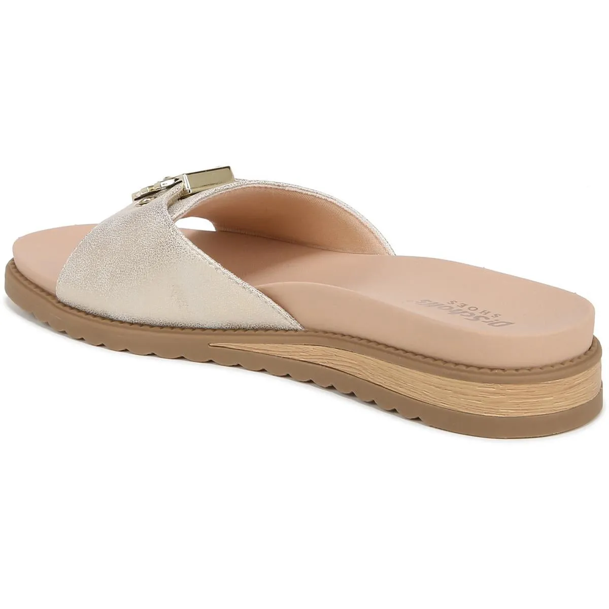 Island Icon Womens Solid Faux Leather Slide Sandals