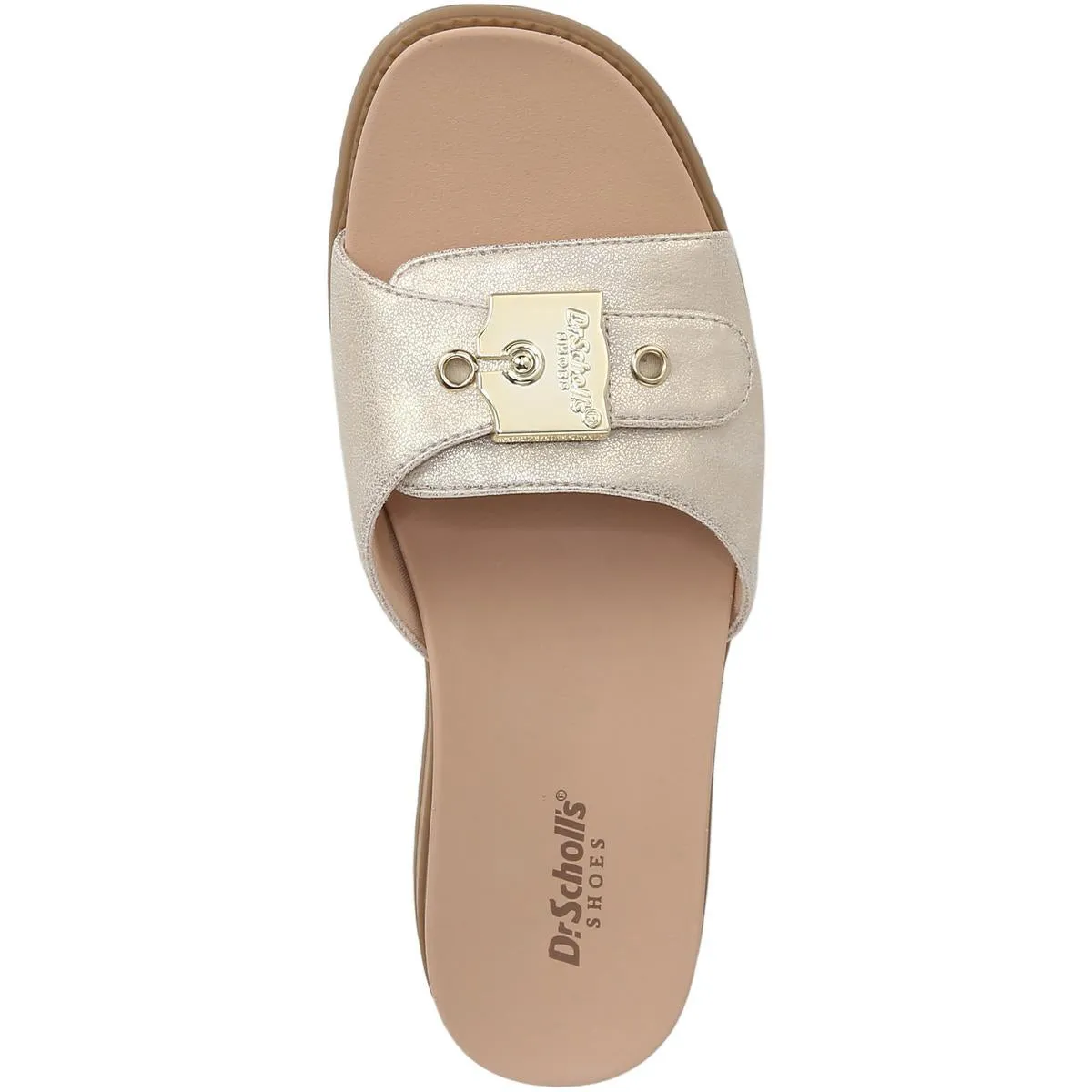 Island Icon Womens Solid Faux Leather Slide Sandals