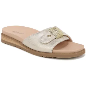 Island Icon Womens Solid Faux Leather Slide Sandals