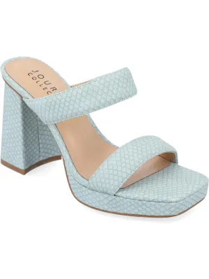 Jaell Womens Faux Leather Slip On Block Heel