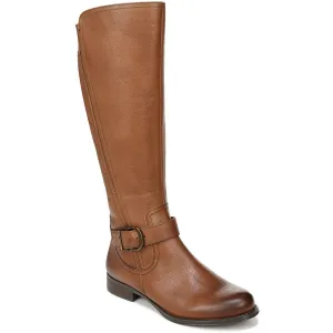 JAYA Womens Zipper Leather Knee-High Boots