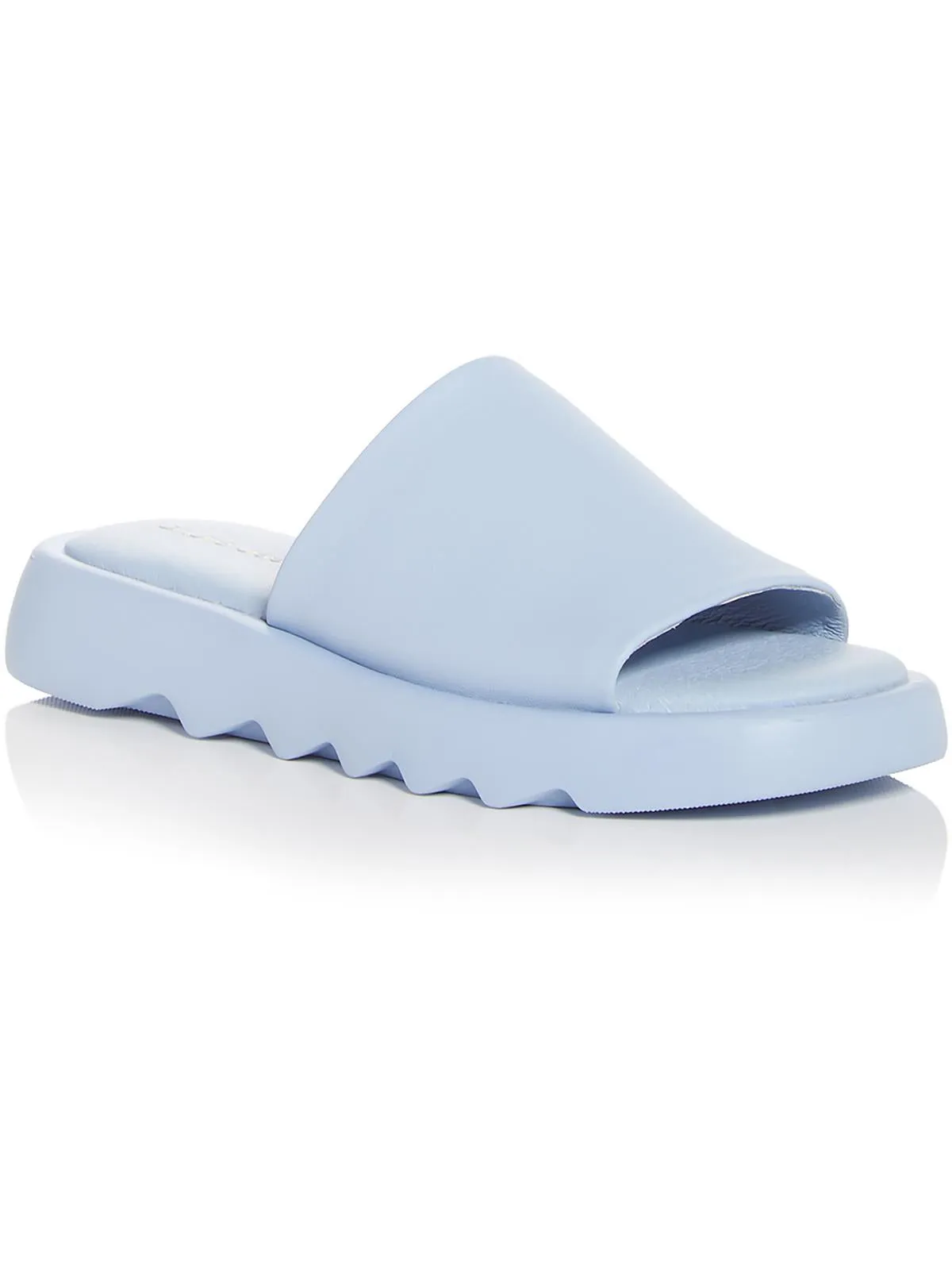 Jessa Womens Leather Metallic Slide Sandals