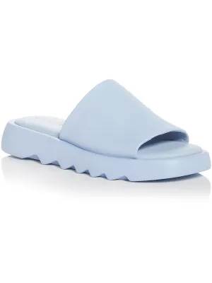 Jessa Womens Leather Metallic Slide Sandals