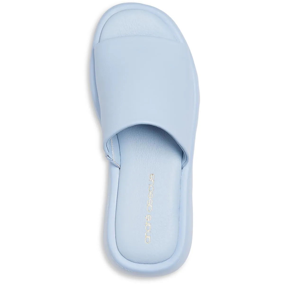 Jessa Womens Leather Metallic Slide Sandals