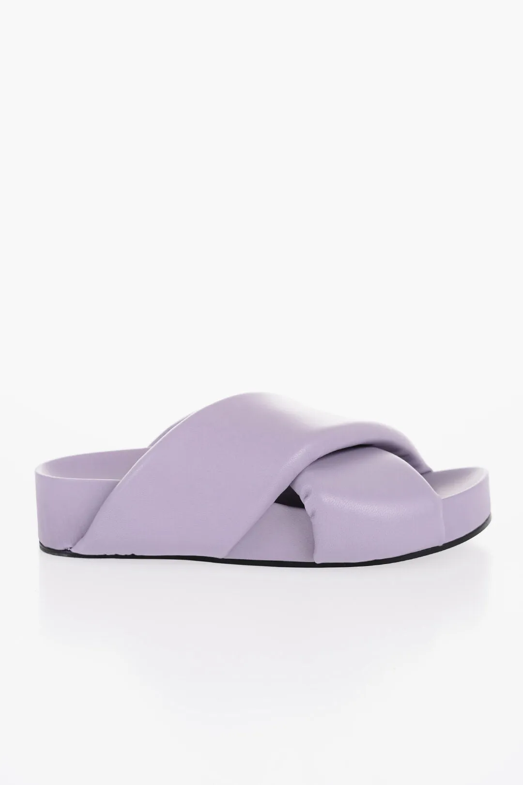 Jil Sander Criss Cross Designed Leather Sandals