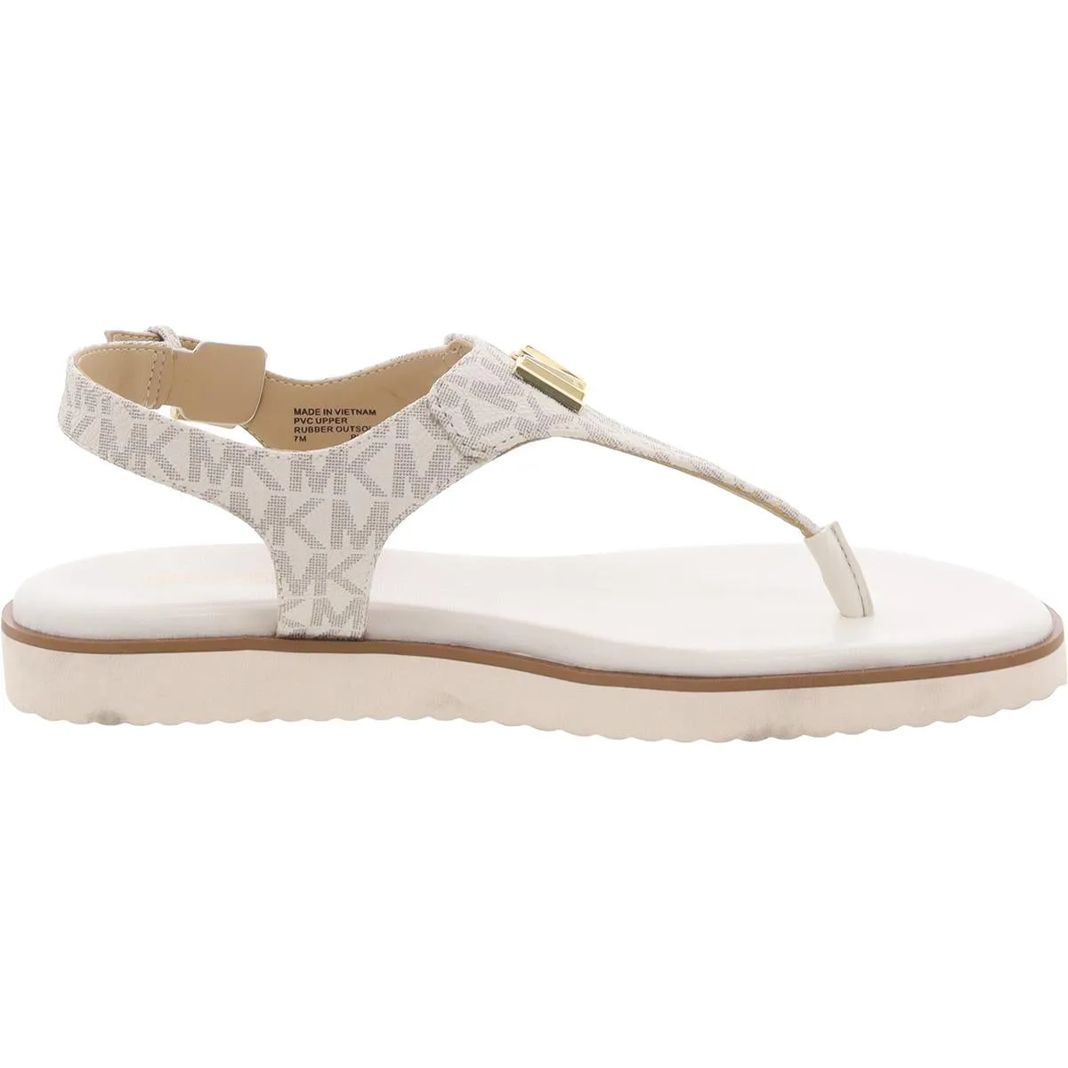 Jilly Womens Faux Leather Logo Thong Sandals
