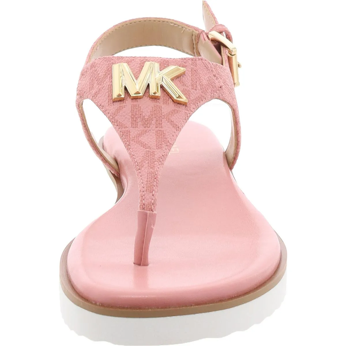 Jilly Womens Faux Leather Logo Thong Sandals