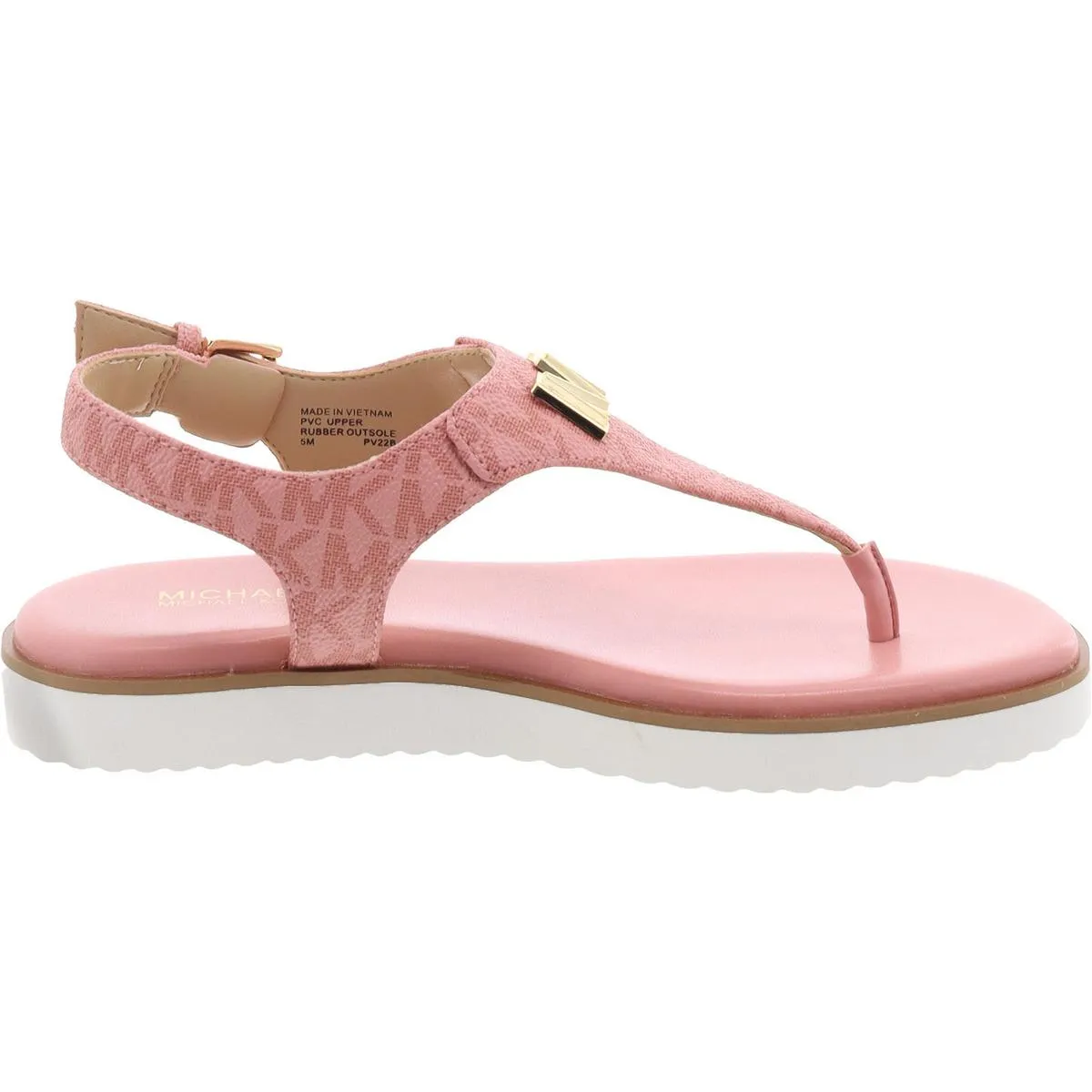 Jilly Womens Faux Leather Logo Thong Sandals