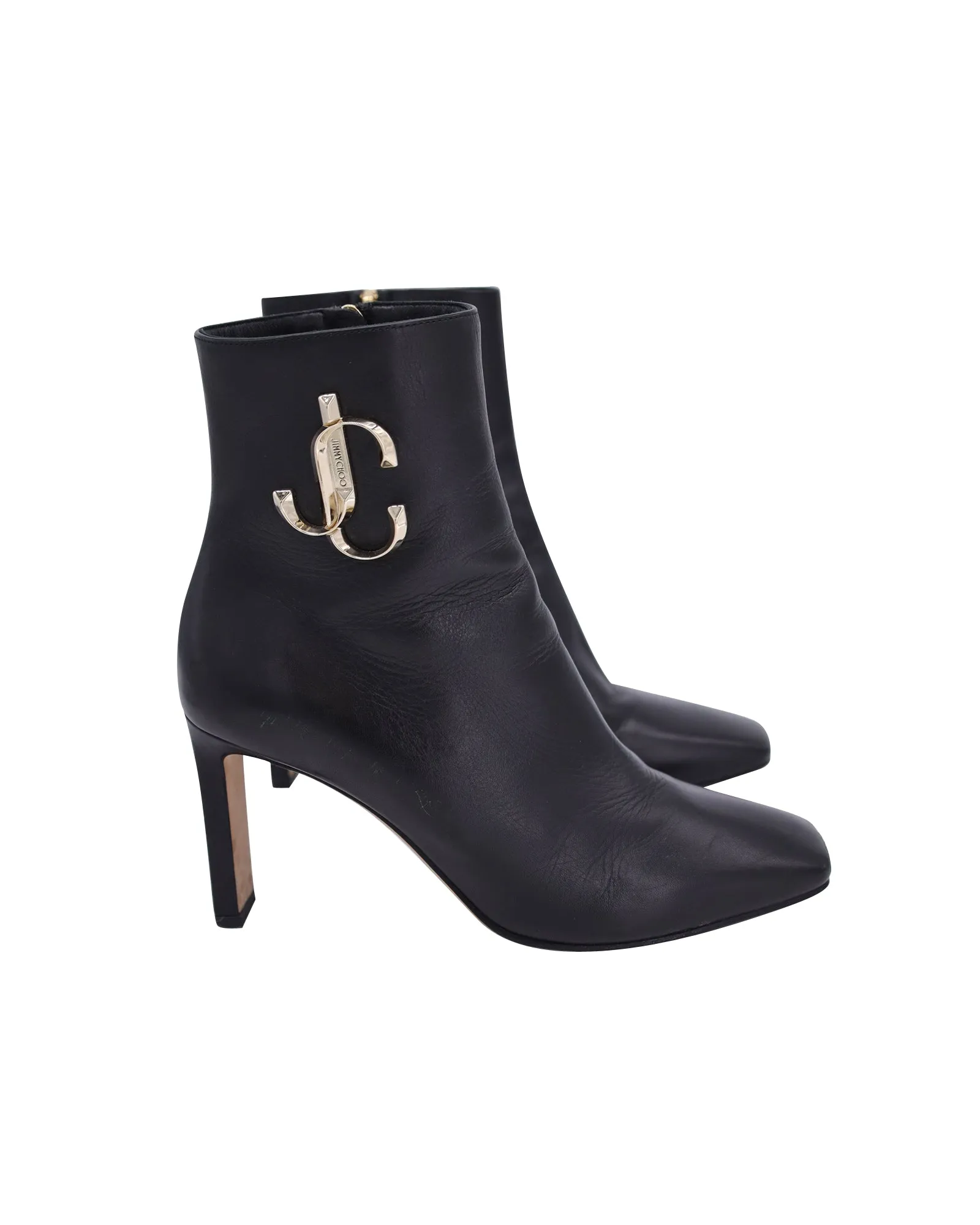 Jimmy Choo Minori Ankle Boots in Black Leather