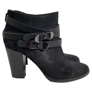 Jimmy Choo Strapped Ankle Boots in Black Suede