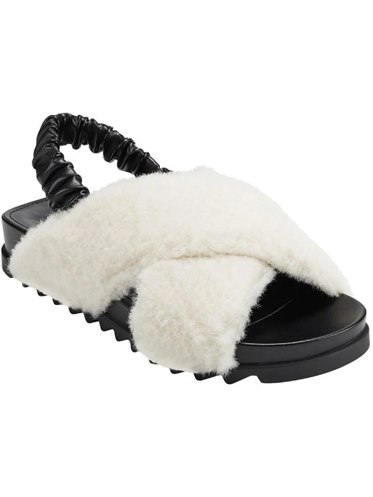 Jivin Womens Faux Leather Flat Slingback Sandals
