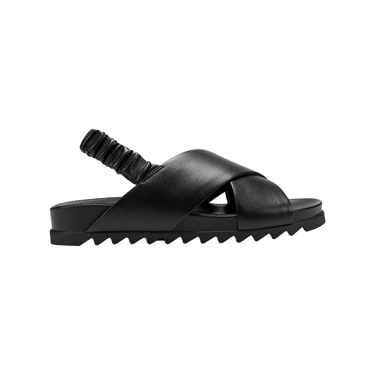 Jivin Womens Faux Leather Flat Slingback Sandals