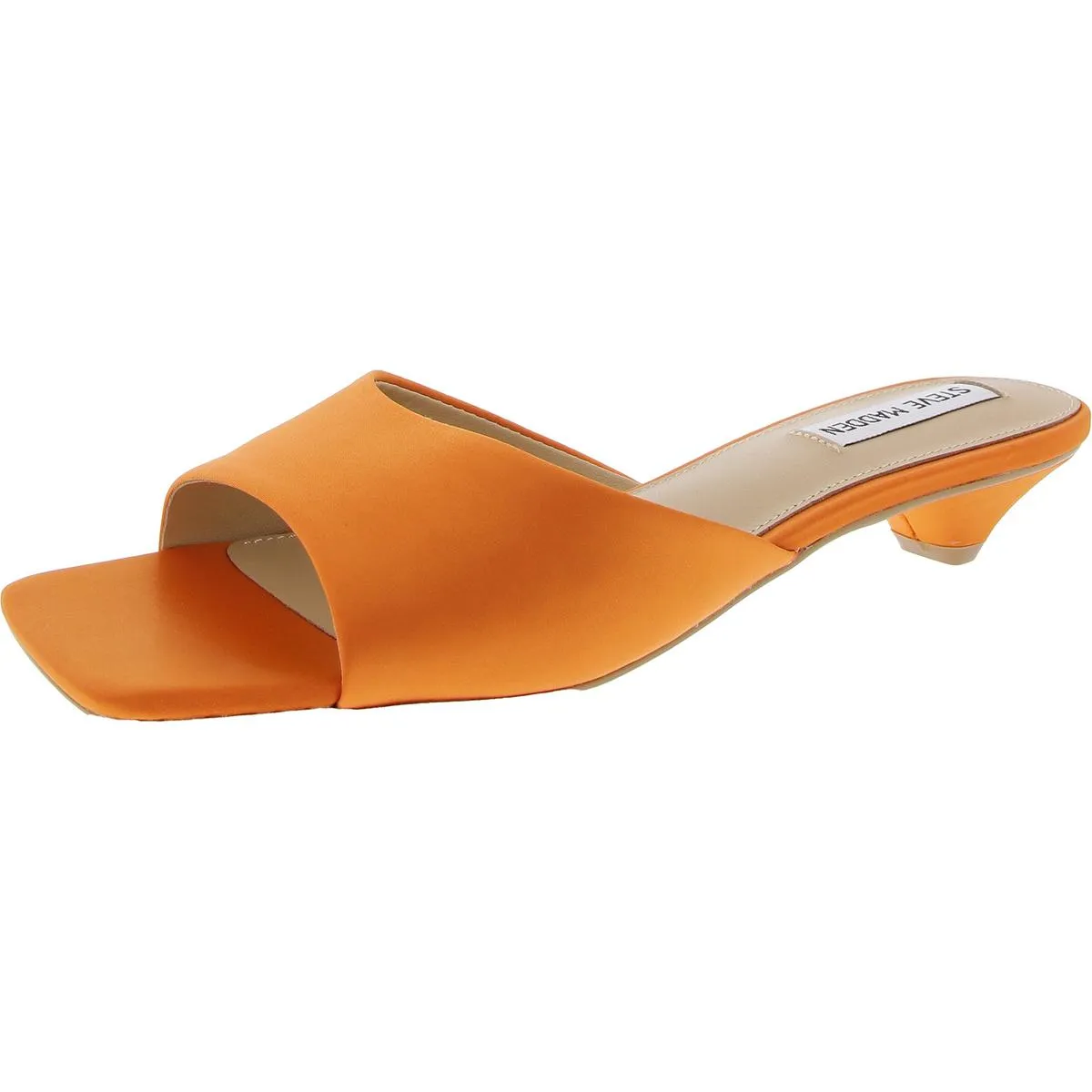 Joanie Womens Satin Kitten Mule Sandals