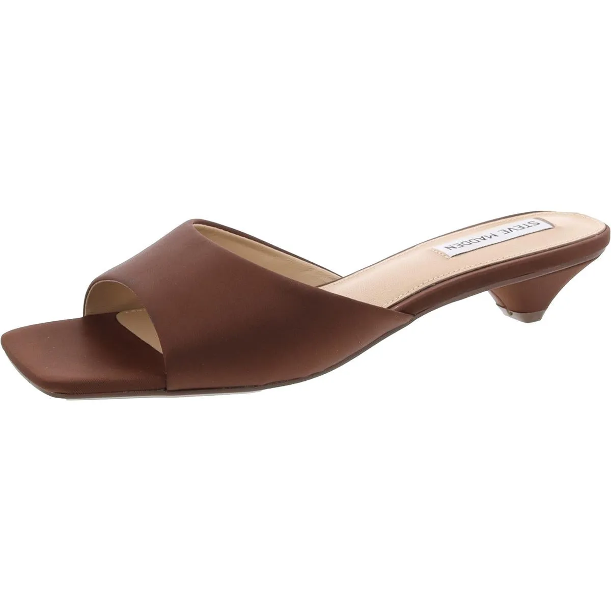 Joanie Womens Satin Kitten Mule Sandals