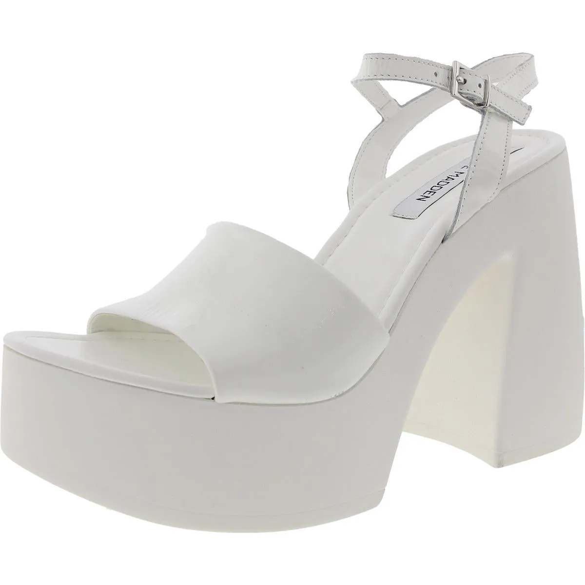 Jordana Womens Buckle Patent Leather Platform Sandals