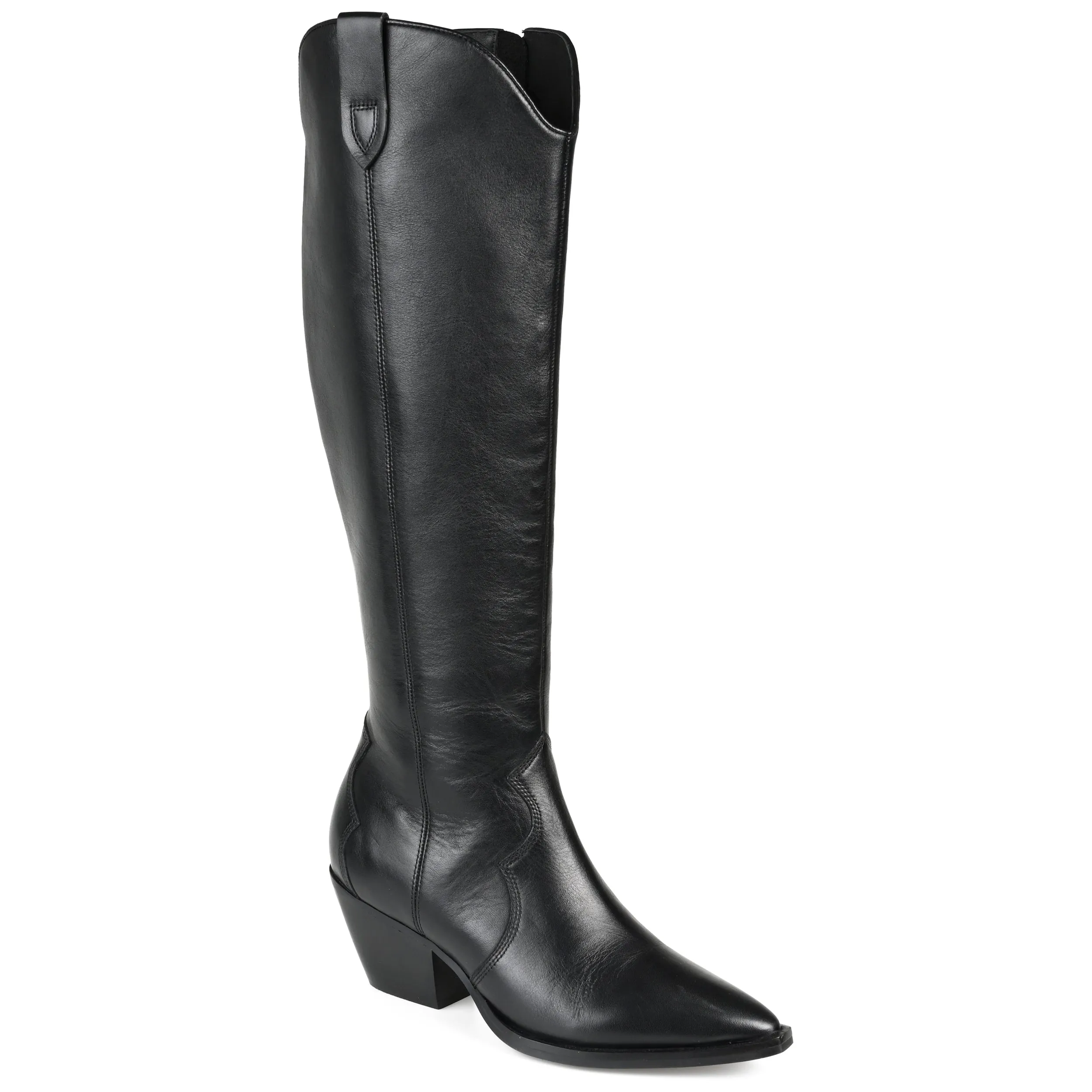 Journee Signature Wide Calf Women's Genuine Leather Tru Comfort Foam Pryse Boot