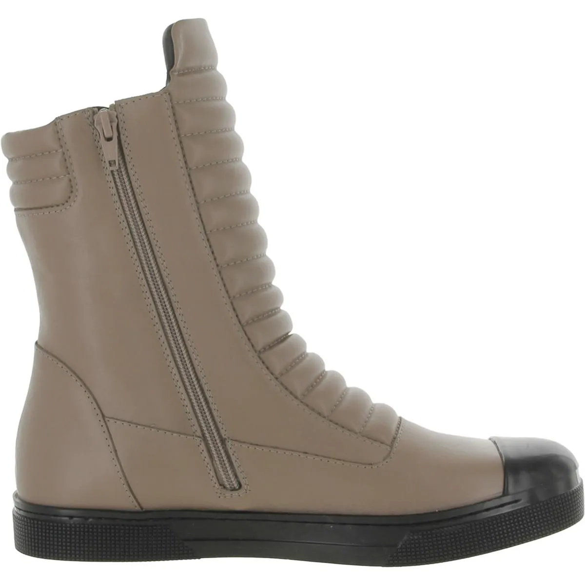 Journey Womens Leather Ribbed Ankle Boots