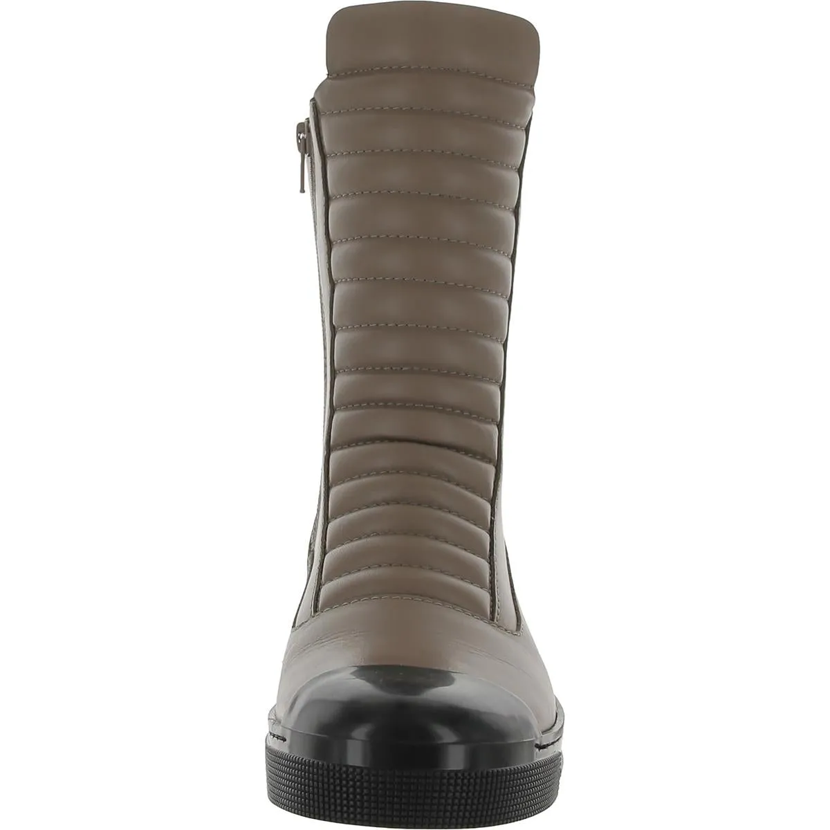 Journey Womens Leather Ribbed Ankle Boots
