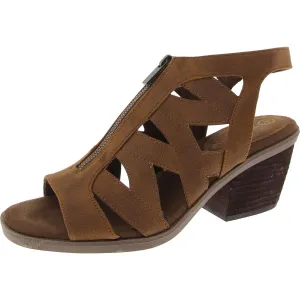 Jovan Womens Zipper Faux Leather Block Heel