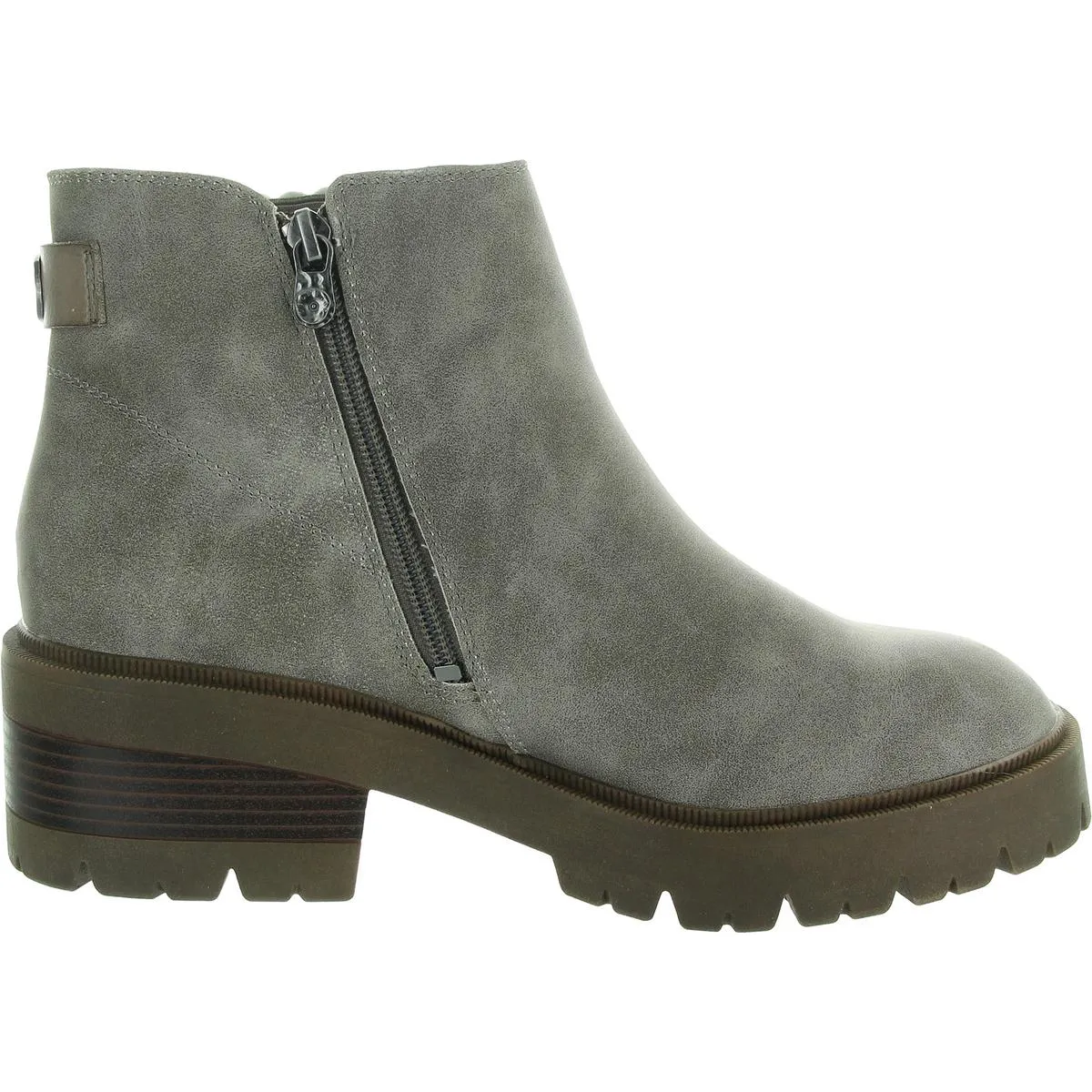 Joy Womens Lugged Sole Faux Leather Chelsea Boots