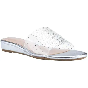 Kenlo Womens Rhinestone Dressy Wedge Sandals