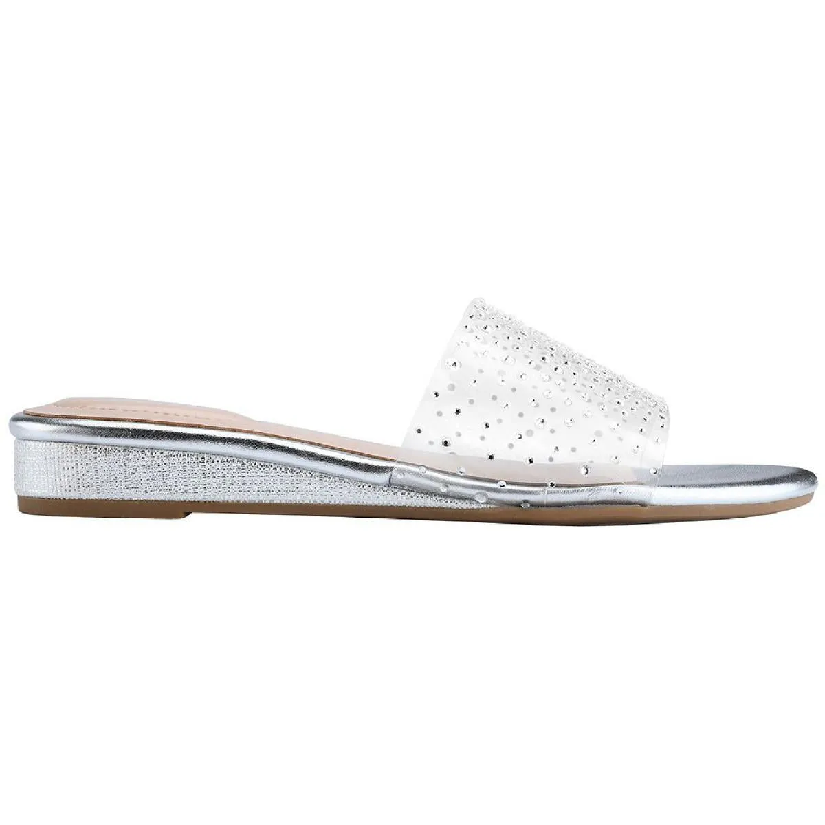 Kenlo Womens Rhinestone Dressy Wedge Sandals