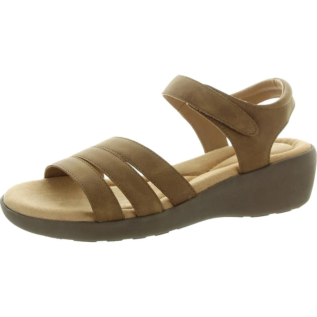 Kenton 3 Womens Faux Leather Open Toe Wedge Sandals